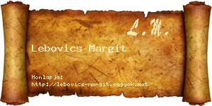 Lebovics Margit névjegykártya